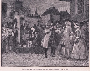 Het drinken op de gezondheid van Dr. Saheverell AD 1710